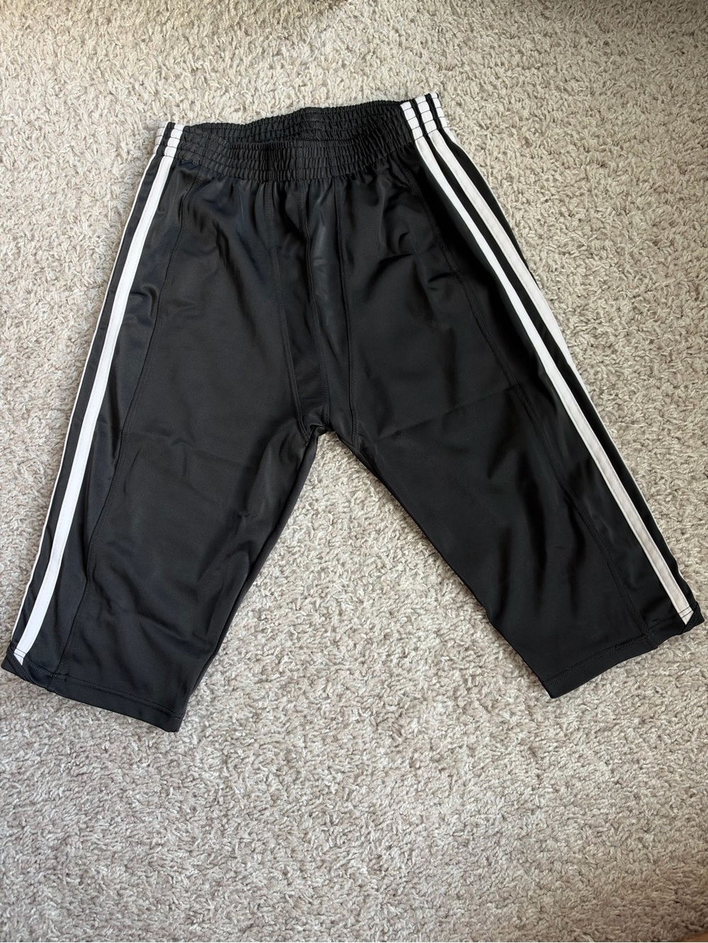 Men’s Black Athletic Shorts with 3 Side Stripes
